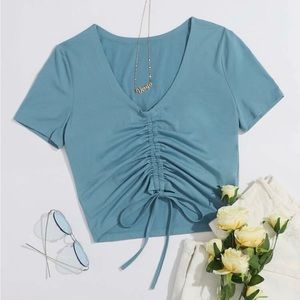 Blue short sleeve top